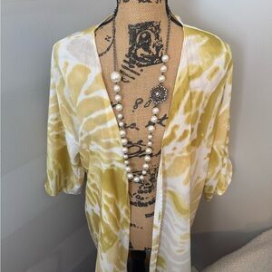 Yellow and White Women's Top